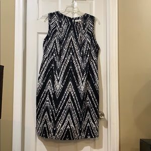 NWT Calvin Klein Woman Blk & White Linen Dress 18W